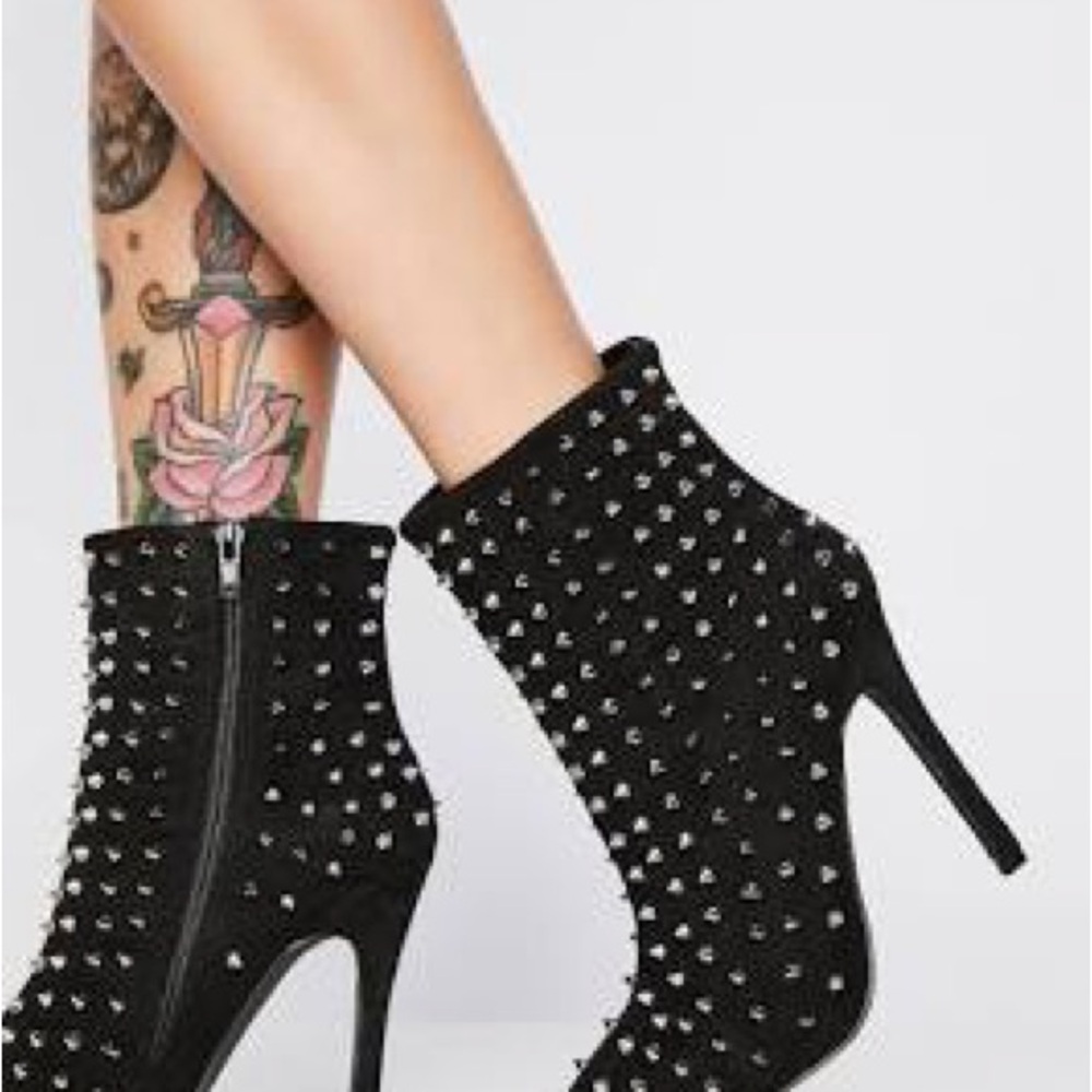 Studded Black Ankle Boots